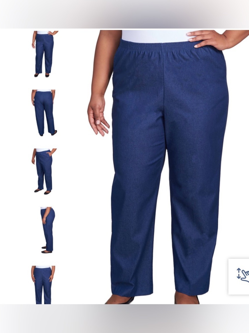 Alfred dunner  Elastic Waist Straight-Leg Pants  indigo